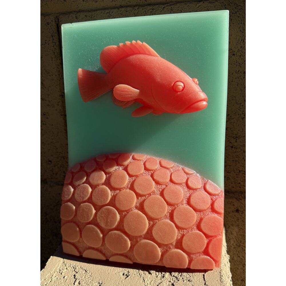 Vtg Original Art Cast Sculpture 3D Ocean Fish Signed Scott McNeill 62/500 GLOWS
